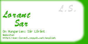 lorant sar business card